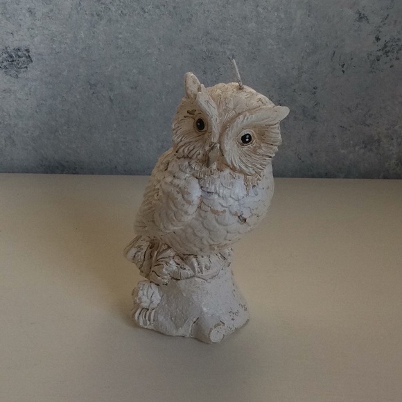 White 6” Tall Owl Candle Vintage - Picture 7 of 13